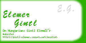 elemer gintl business card